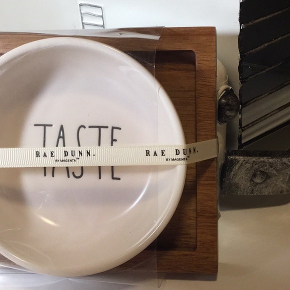 Rae Dunn DIP, EAT & TASTE Set on Wood Tray - Picture 6 of 6